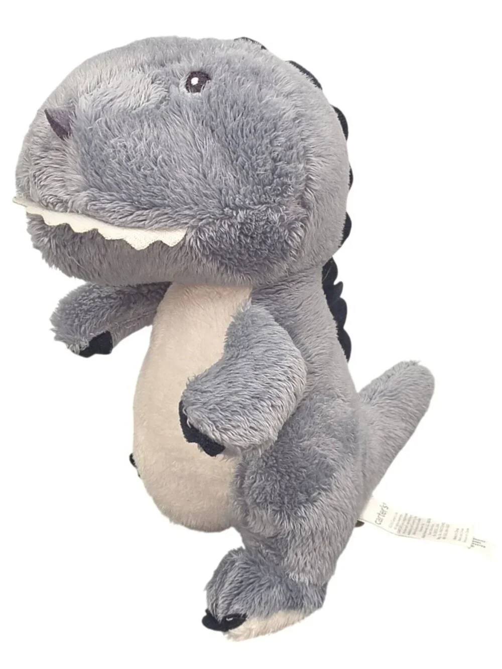 Carter's Blue Gray Dinosaur Dino Plush Stuffed Animal Fuzzy Soft Lovey T-Rex